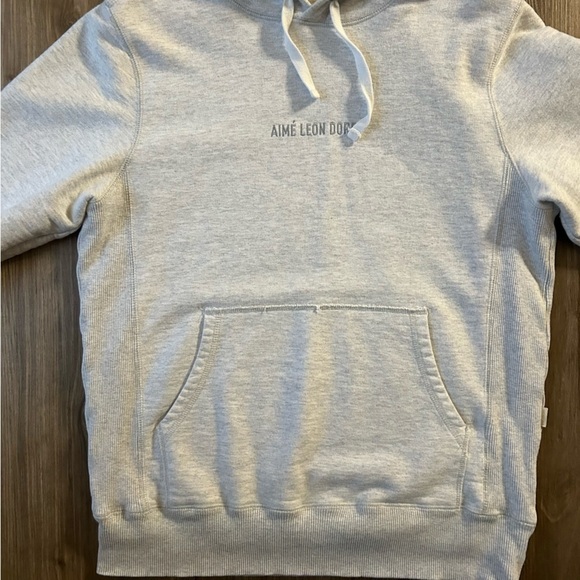 Aime Leon Dore | Logo Hoodie in Light Grey Heather (Small) - Picture 7 of 12